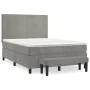 Box spring bed with light gray velvet mattress 140x190 cm by , Beds and slatted bases - Ref: Foro24-3137719, Price: 575,91 €,...