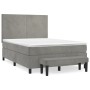 Cama box spring con colchón terciopelo gris claro 140x190 cm de , Camas y somieres - Ref: Foro24-3137719, Precio: 576,37 €, D...