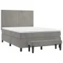 Box spring bed with light gray velvet mattress 140x190 cm by , Beds and slatted bases - Ref: Foro24-3137719, Price: 575,91 €,...