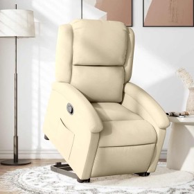 Sillón reclinable elevable de tela color crema en Sillones | Comprar online en Foru.es