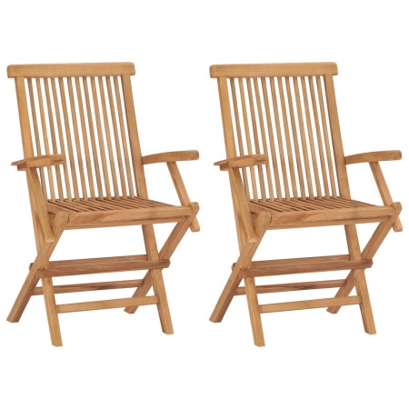 Sillas de jardín plegables 2 unidades madera maciza de teca de vidaXL, Sillas de jardín - Ref: Foro24-41999, Precio: 192,08 €...