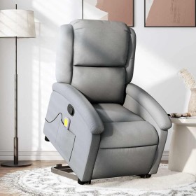 Sillón de masaje reclinable de pie de tela gris claro en Sillones | Comprar online en Foru.es