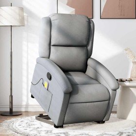 Sillón de masaje reclinable de pie de tela gris claro en Sillones | Comprar online en Foru.es