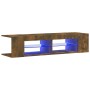 Mueble de TV con luces LED roble ahumado 135x39x30 cm de , Muebles TV - Ref: Foro24-815693, Precio: 64,90 €, Descuento: %