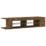 Mueble de TV con luces LED roble ahumado 135x39x30 cm de , Muebles TV - Ref: Foro24-815693, Precio: 64,90 €, Descuento: %
