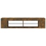 Mueble de TV con luces LED roble ahumado 135x39x30 cm de , Muebles TV - Ref: Foro24-815693, Precio: 64,90 €, Descuento: %