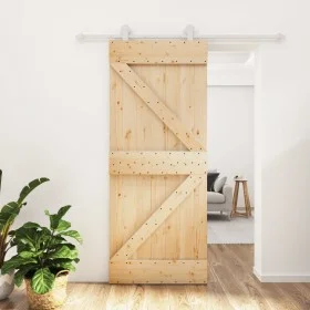Puerta corredera con herrajes madera maciza de pino 85x210 cm de , Puertas - Ref: Foro24-3203083, Precio: 204,88 €, Descuento: %