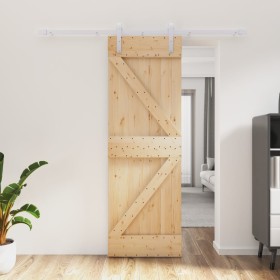 Puerta corredera con herrajes madera maciza de pino 70x210 cm de , Puertas - Ref: Foro24-3203020, Precio: 181,73 €, Descuento: %