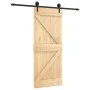Schiebetür mit Beschlägen aus massivem Kiefernholz, 85 x 210 cm von , Türen - Ref: Foro24-3203228, Preis: 174,60 €, Rabatt: %