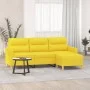 Sofá de 3 plazas con taburete de tela amarillo claro 180 cm de , Sofás - Ref: Foro24-3201078, Precio: 299,64 €, Descuento: %