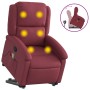 Sillón reclinable de masaje elevable tela rojo tinto en Sillones | Comprar online en Foru.es
