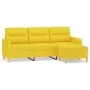 Sofá de 3 plazas con taburete de tela amarillo claro 180 cm de , Sofás - Ref: Foro24-3201078, Precio: 299,64 €, Descuento: %