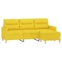 Sofá de 3 plazas con taburete de tela amarillo claro 180 cm de , Sofás - Ref: Foro24-3201078, Precio: 299,64 €, Descuento: %