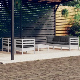 Muebles de jardín 7 pzas con cojines antracita madera de pino de , Conjuntos de jardín - Ref: Foro24-3096119, Precio: 617,41 ...