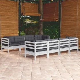 Muebles de jardín 9 pzas con cojines madera maciza de pino de , Conjuntos de jardín - Ref: Foro24-3096167, Precio: 794,41 €, ...