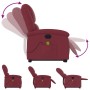 Sillón reclinable de masaje elevable tela rojo tinto en Sillones | Comprar online en Foru.es