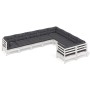 Muebles de jardín 9 pzas y cojines blanco madera de pino de , Conjuntos de jardín - Ref: Foro24-3096984, Precio: 818,57 €, De...