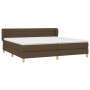 Cama box spring con colchón tela marrón oscuro 200x200 cm de , Camas y somieres - Ref: Foro24-3126912, Precio: 610,64 €, Desc...