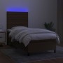 Cama box spring colchón luces LED tela marrón oscuro 100x200cm de , Camas y somieres - Ref: Foro24-3134936, Precio: 365,26 €,...