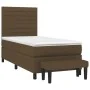 Box spring bed with dark brown fabric mattress 100x200 cm by , Beds and slatted bases - Ref: Foro24-3136656, Price: 394,02 €,...