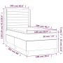 Cama box spring colchón luces LED tela marrón oscuro 100x200cm de , Camas y somieres - Ref: Foro24-3138936, Precio: 363,35 €,...