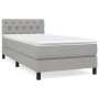 Cama box spring con colchón tela gris claro 80x200 cm de , Camas y somieres - Ref: Foro24-3140249, Precio: 281,74 €, Descuent...
