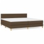 Cama box spring con colchón tela marrón oscuro 200x200 cm de , Camas y somieres - Ref: Foro24-3140724, Precio: 595,57 €, Desc...