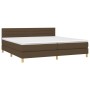 Cama box spring con colchón tela marrón oscuro 200x200 cm de , Camas y somieres - Ref: Foro24-3140724, Precio: 595,57 €, Desc...