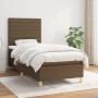 Cama box spring con colchón tela marrón oscuro 100x200 cm de , Camas y somieres - Ref: Foro24-3142396, Precio: 341,73 €, Desc...
