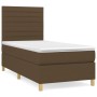 Cama box spring con colchón tela marrón oscuro 100x200 cm de , Camas y somieres - Ref: Foro24-3142396, Precio: 341,73 €, Desc...
