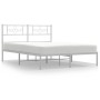 Estructura de cama de metal con cabecero blanca 140x190 cm de , Camas y somieres - Ref: Foro24-355316, Precio: 99,92 €, Descu...
