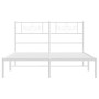 Estructura de cama de metal con cabecero blanca 140x190 cm de , Camas y somieres - Ref: Foro24-355316, Precio: 99,92 €, Descu...