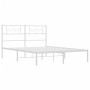 Estructura de cama de metal con cabecero blanca 140x190 cm de , Camas y somieres - Ref: Foro24-355316, Precio: 99,92 €, Descu...