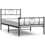 Estructura de cama con cabecero y estribo metal negro 90x190 cm de , Camas y somieres - Ref: Foro24-355473, Precio: 75,23 €, ...