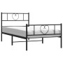 Estructura de cama con cabecero y estribo metal negro 90x190 cm de , Camas y somieres - Ref: Foro24-355473, Precio: 75,23 €, ...