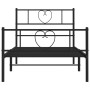 Estructura de cama con cabecero y estribo metal negro 90x190 cm de , Camas y somieres - Ref: Foro24-355473, Precio: 75,23 €, ...