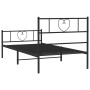 Estructura de cama con cabecero y estribo metal negro 90x190 cm de , Camas y somieres - Ref: Foro24-355473, Precio: 75,23 €, ...