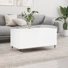 Couchtisch aus glänzend weißem Sperrholz, 90 x 44,5 x 45 cm von , Couchtisch - Ref: Foro24-830966, Preis: 72,88 €, Rabatt: %