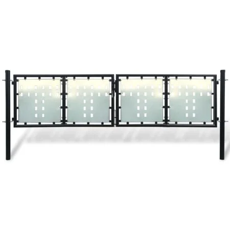 Puerta de valla de jardín negra 300x150 cm de vidaXL, Puertas de jardín - Ref: Foro24-141691, Precio: 358,32 €, Descuento: %