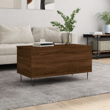 Mesa de centro madera contrachapada roble marrón 90x44,5x45 cm de , Mesas de centro - Ref: Foro24-830979, Precio: 69,73 €, De...