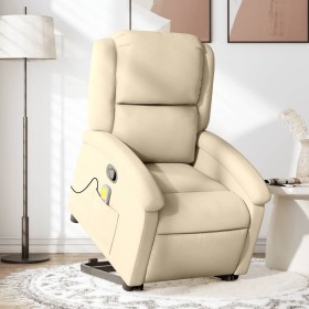 Silla de masaje reclinable de pie de tela color crema en Sillones | Comprar online en Foru.es