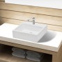Lavabo de cerámica cuadrado orificio de grifo y desagüe blanco de vidaXL, Lavabos - Ref: Foro24-141940, Precio: 60,90 €, Desc...