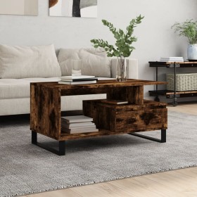 Mesa de centro madera contrachapada roble ahumado 90x49x45 cm de , Mesas de centro - Ref: Foro24-831033, Precio: 63,28 €, Des...