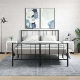 Mesitas de noche 2 uds madera de ingeniería blanco 40x35x50 cm de , Mesitas de noche - Ref: Foro24-830733, Precio: 48,21 €, D...