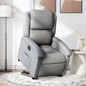 Sillón eléctrico reclinable elevable de tela gris claro en Sillones | Comprar online en Foru.es