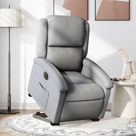Sillón eléctrico reclinable elevable de tela gris claro en Sillones | Comprar online en Foru.es