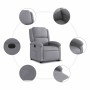 Sillón eléctrico reclinable elevable de tela gris claro en Sillones | Comprar online en Foru.es