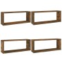 Estantes cúbicos de pared 4 uds madera roble ahumado 60x15x23cm de , Estantes y estanterías - Ref: Foro24-815925, Precio: 46,...