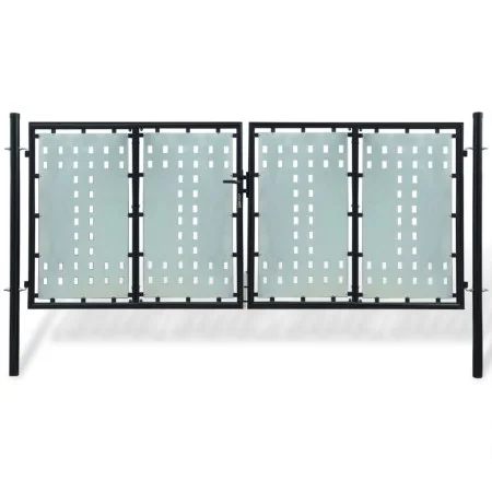 Puerta de valla de jardín negra 300x175 cm de vidaXL, Puertas de jardín - Ref: Foro24-141692, Precio: 523,66 €, Descuento: %