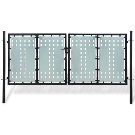 Puerta de valla de jardín negra 300x175 cm de vidaXL, Puertas de jardín - Ref: Foro24-141692, Precio: 533,11 €, Descuento: %